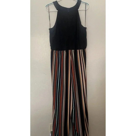 Emma & Michele Jumpsuit One Piece Sleeveless Striped Dressy or Casual XL - Picture 5 of 8